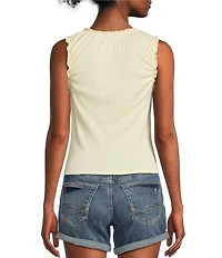 Moa Moa V-Neck Cinched Front Tank Top