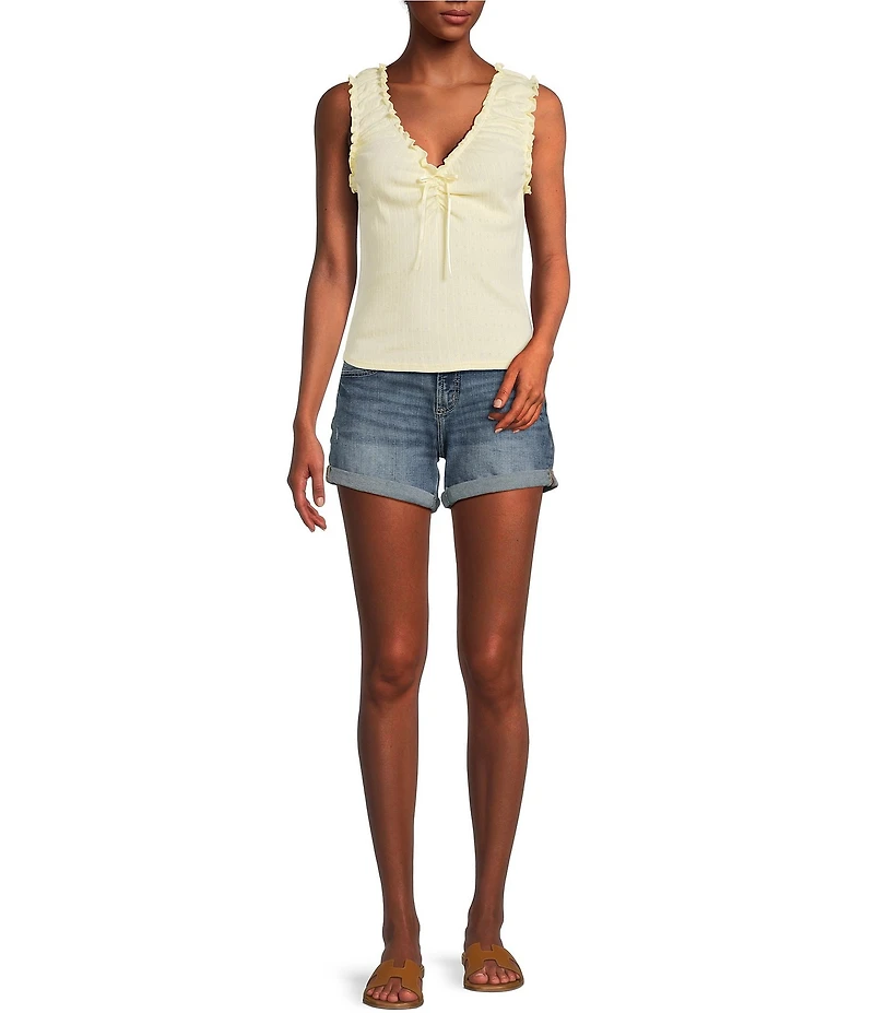 Moa Moa V-Neck Cinched Front Tank Top