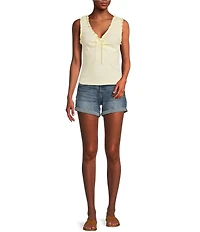 Moa Moa V-Neck Cinched Front Tank Top