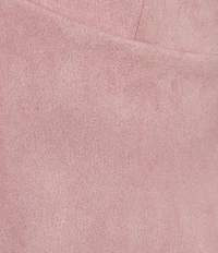 Moa Moa V-Neck Halter Faux Suede Smocked Top