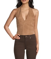 Moa Moa V-Neck Halter Smocked Top