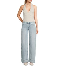 Moa Moa V-Neck Halter Smocked Top