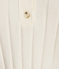 Mod Ref Button Front Long Sleeve Collared Sweater