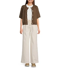 Mod Ref Button Up Half-Sleeve Cardigan