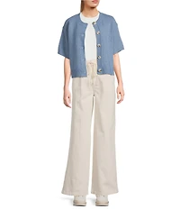 Mod Ref Button Up Half-Sleeve Cardigan