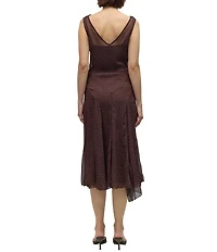 Mod Ref Chiffon Polka Dot Midi Dress