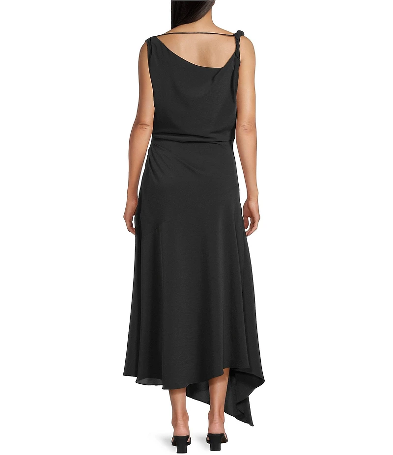 Mod Ref Cowl Neck Cinched Sleeveless Maxi Dress