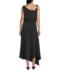 Mod Ref Cowl Neck Cinched Sleeveless Maxi Dress