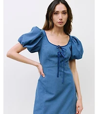 Mod Ref Gingham Scoop Neck Midi Dress