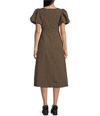 Mod Ref Gingham Scoop Neck Midi Dress