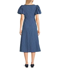 Mod Ref Gingham Scoop Neck Midi Dress