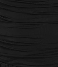 Mod Ref Jersey Boat Neck Twisted Sleeveless Straps Ruched Drop Waist Maxi Dress