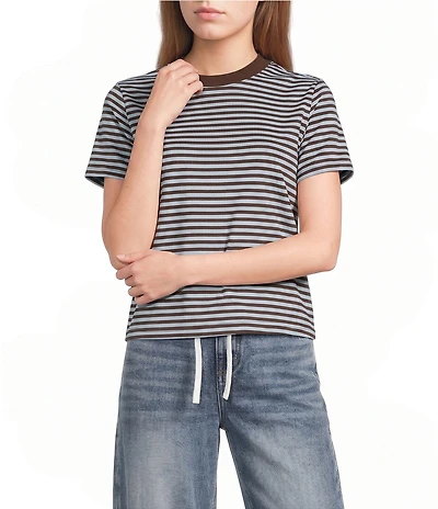 Mod Ref Knit Stripe Crew Neck Short Sleeve T-Shirt