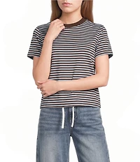 Mod Ref Knit Stripe Crew Neck Short Sleeve T-Shirt