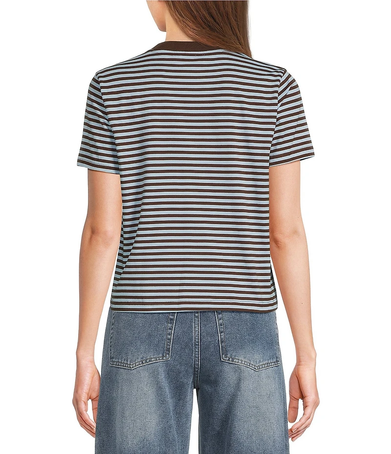 Mod Ref Knit Stripe Crew Neck Short Sleeve T-Shirt