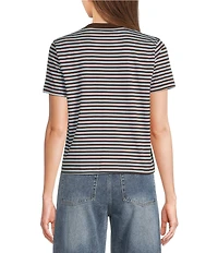Mod Ref Knit Stripe Crew Neck Short Sleeve T-Shirt