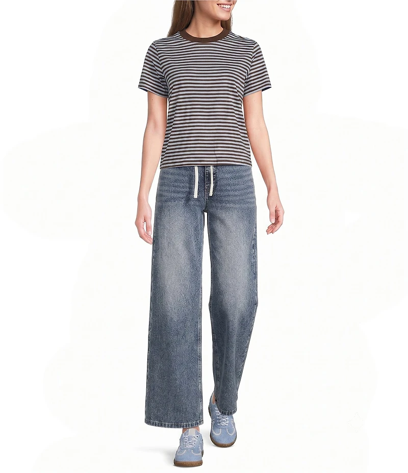 Mod Ref Knit Stripe Crew Neck Short Sleeve T-Shirt