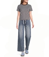 Mod Ref Knit Stripe Crew Neck Short Sleeve T-Shirt
