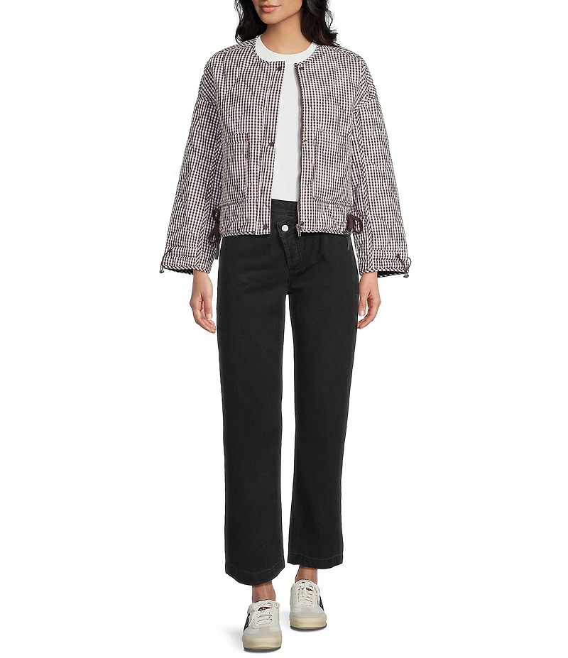 Mod Ref Plaid Quilted Bomber Jacket