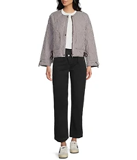 Mod Ref Plaid Quilted Bomber Jacket