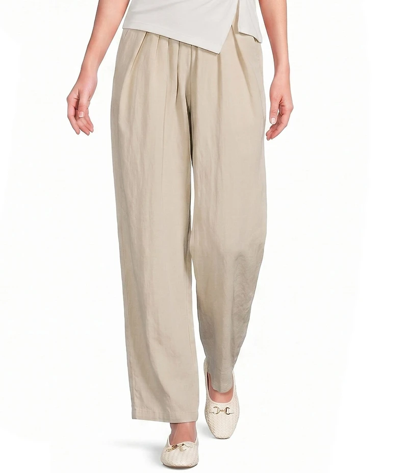 Mod Ref Pleated Elastic Waist Wide Leg Pants