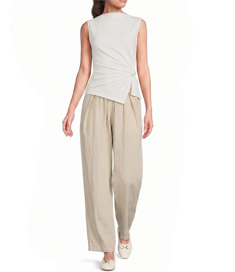 Mod Ref Pleated Elastic Waist Wide Leg Pants