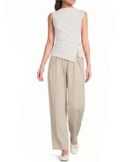 Mod Ref Pleated Elastic Waist Wide Leg Pants