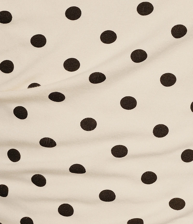 Mod Ref Polka Dot Mock Cowl Neck Sleeveless Modal Tank