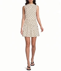 Mod Ref Ruched Waist Polka Dot Mini Skirt