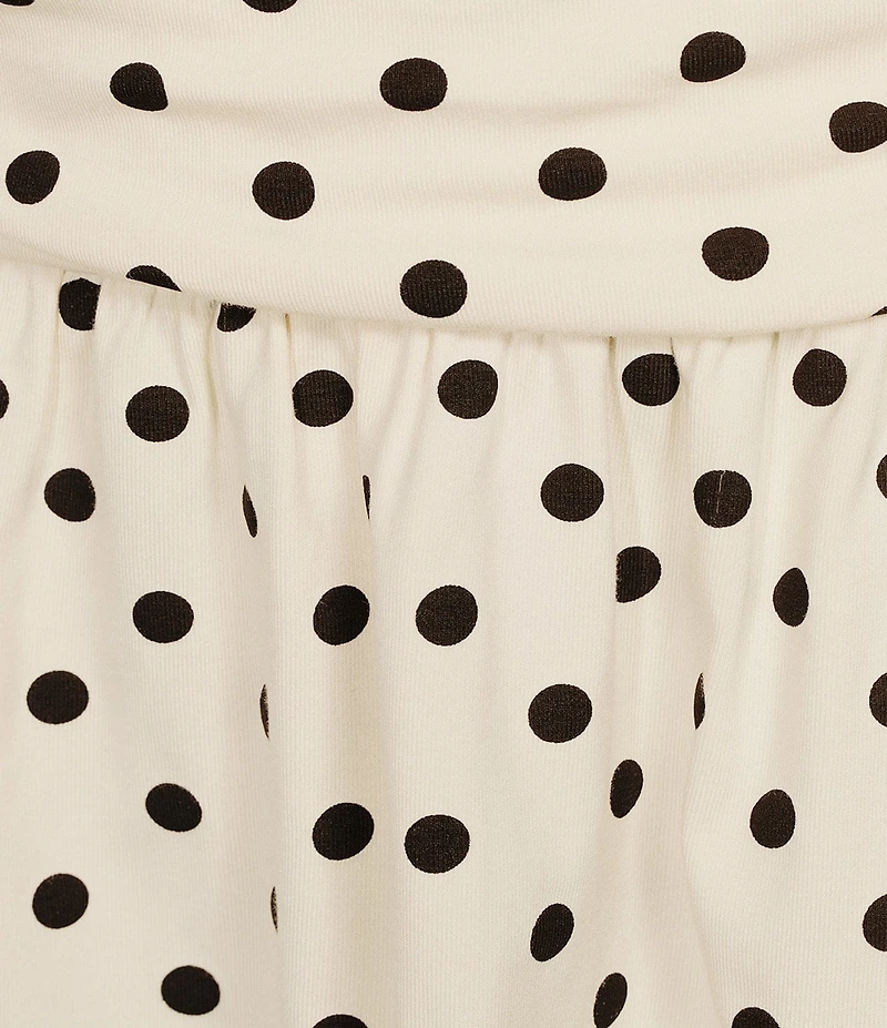 Mod Ref Ruched Waist Polka Dot Mini Skirt