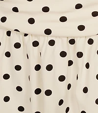 Mod Ref Ruched Waist Polka Dot Mini Skirt