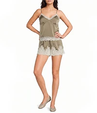 Mod Ref Satin Lace Trim Shorts