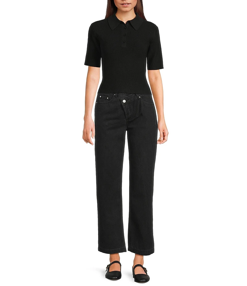 Mod Ref Short Sleeve Collared Top