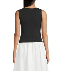 Mod Ref Sleeveless Crew Neck Top