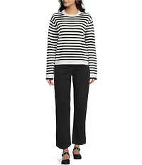 Mod Ref Stripe Long Sleeve Crew Sweater