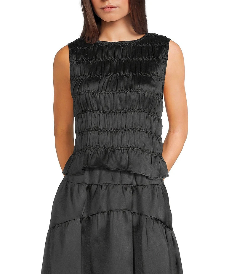 Mod Ref Taffeta Smocked Coordinating Top