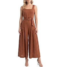 Moda Tara Copper Belted Wide Leg Jumpsuit