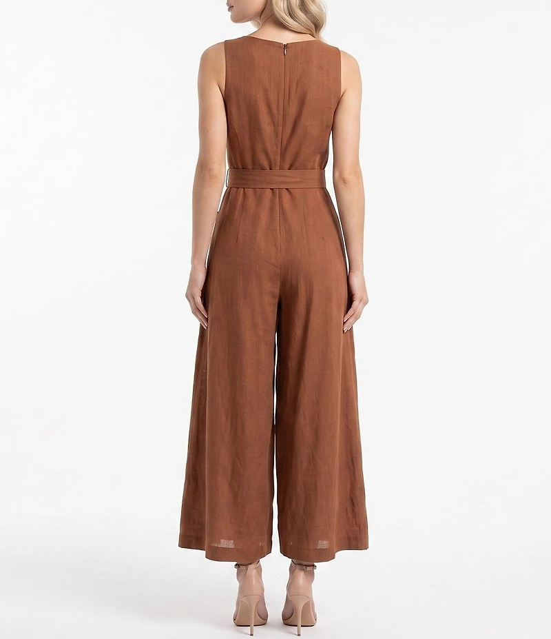 Moda Tara Copper Belted Wide Leg Jumpsuit