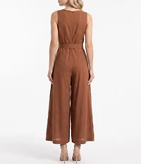 Moda Tara Copper Belted Wide Leg Jumpsuit
