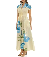 Moda Tara Floral Print Cotton Poplin Maxi Dress