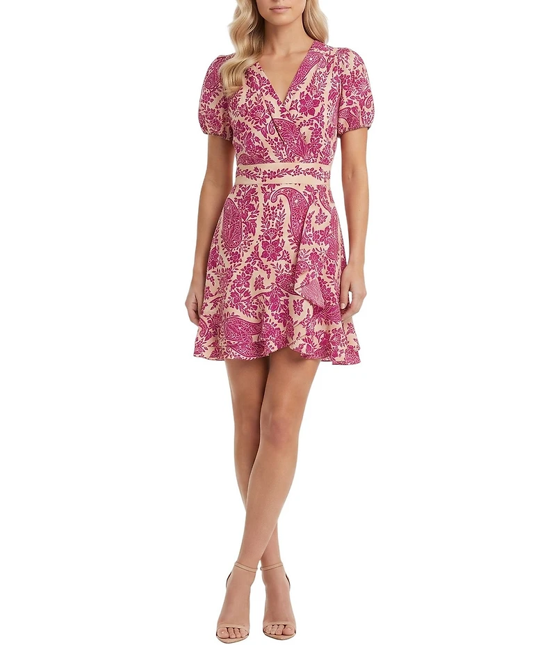 Moda Tara Paisley Print Puff Sleeve Marrakesh Dress