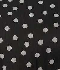 Moda Tara Plus Size Polka Dot Yoryu Chiffon Mock Neck Long Sleeve Belted Tiered Maxi Dress