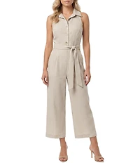 Moda Tara Point Collar Striped Jumpsuit