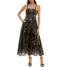 Moda Tara Sequin Embellished Lace Strapless Fit And Flare Gown