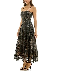 Moda Tara Sequin Embellished Lace Strapless Fit And Flare Gown