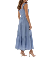 Moda Tara Square Neck Sleeveless Tiered Twill Dress