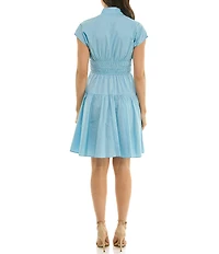 Moda Tara Tie Front Cotton Fit & Flare Dress