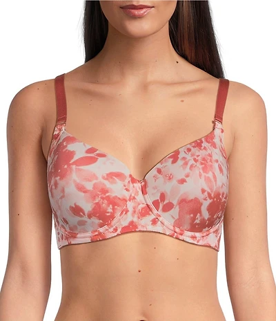 Modern Movement Baroque Floral 3D Curves Full-Busted Contour Wire U-Back BFF T-Shirt Bra