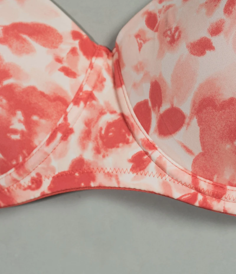 Modern Movement Baroque Floral 3D Curves Full-Busted Contour Wire U-Back BFF T-Shirt Bra