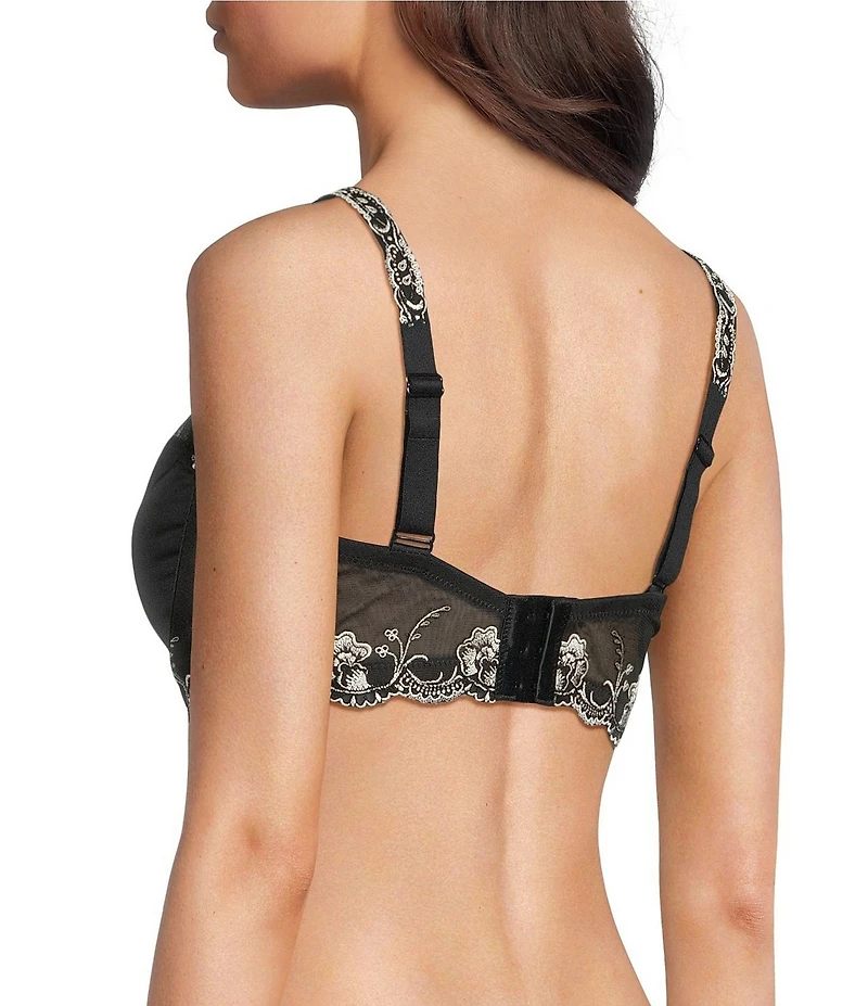 Modern Movement Satin Cut & Sewn Embroidered Bra